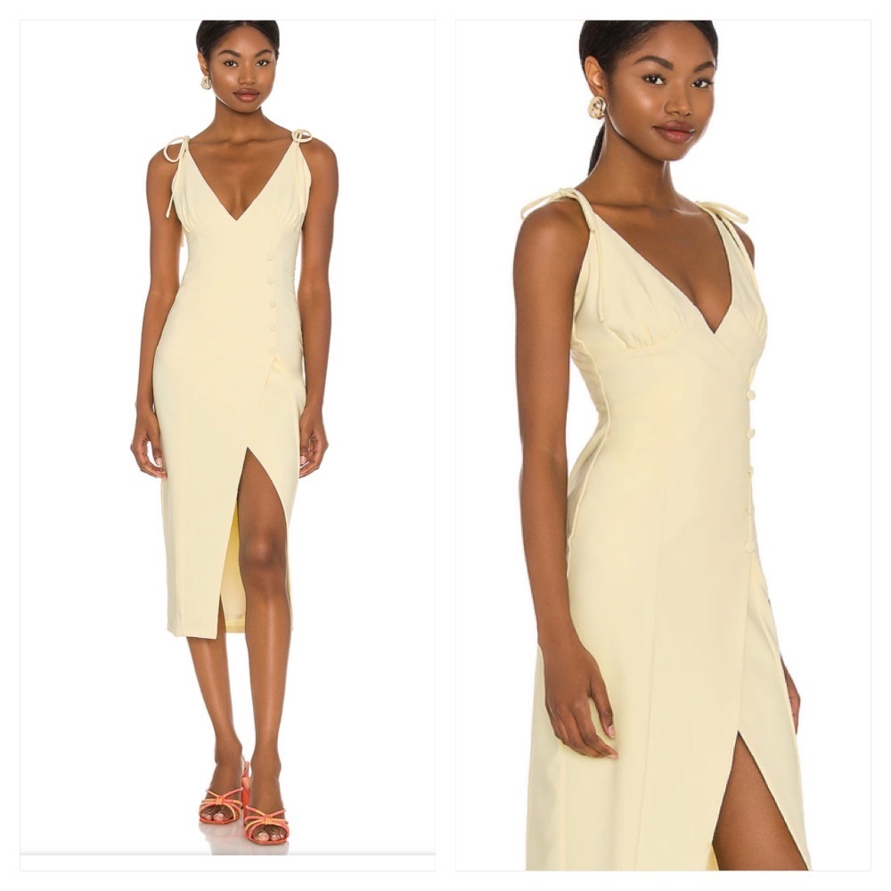 Camila coelho Aaliyah Midi Dress in Butter Yellow - Picture 1 of 12